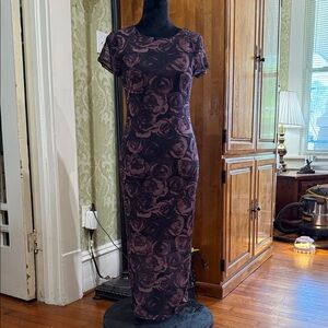 No Boundaries Black and Purple Floral Maxi Dress